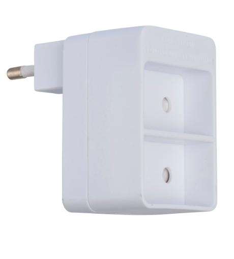 Dobbeltstik 2 flade u/jord 16A 230V hvid