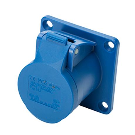 CEE Flangestikdåse 16A 2P+J 230V lige