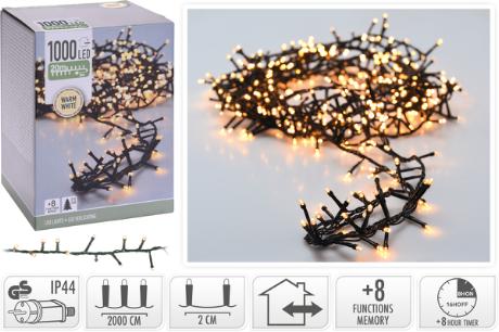 Lyskæde Snake 1000 LED 20M+3M IP44 230V 8-indst.