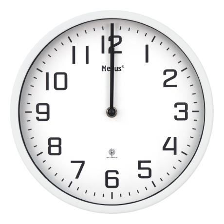 Vægur hvid Ø25cm radiostyret