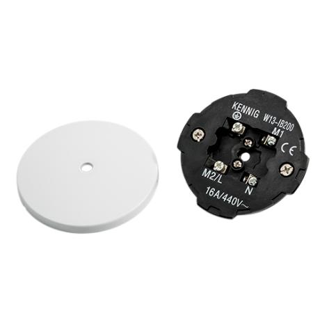 Lampeudtag Ø80mm f/PL dåse 2L+N+J Hvid