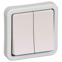 Opus 74 dobbelt korrespondance afbryder - lysegrå