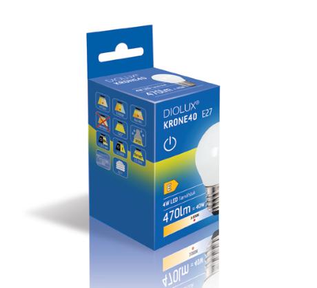 DIOLUX KRONE40 4W 830 E27 470lm tænd/sluk