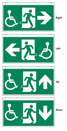 HANDICAP NØDLYSSKILT  WAYOUT 30M