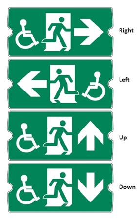 HANDICAP NØDLYSSKILT  WAYOUT IP65
