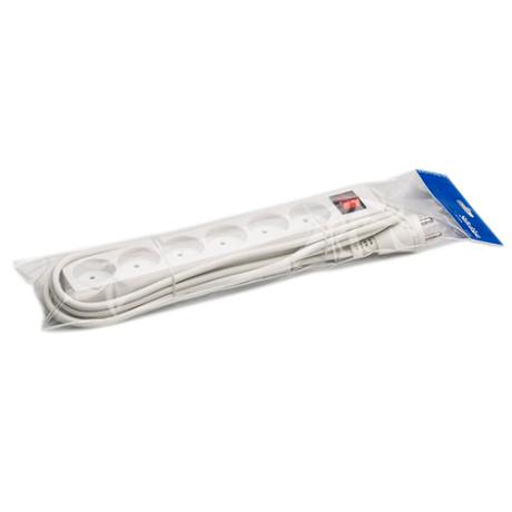 6-stikdåse m/3m ledning m/j hvid GN-pak