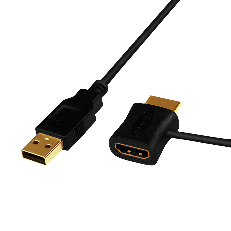 HDMI Power Inserter kabel - USB til HDMI, Sort (0,5m)