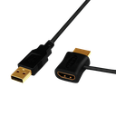 HDMI Power Inserter kabel - USB til HDMI, Sort (0,5m)
