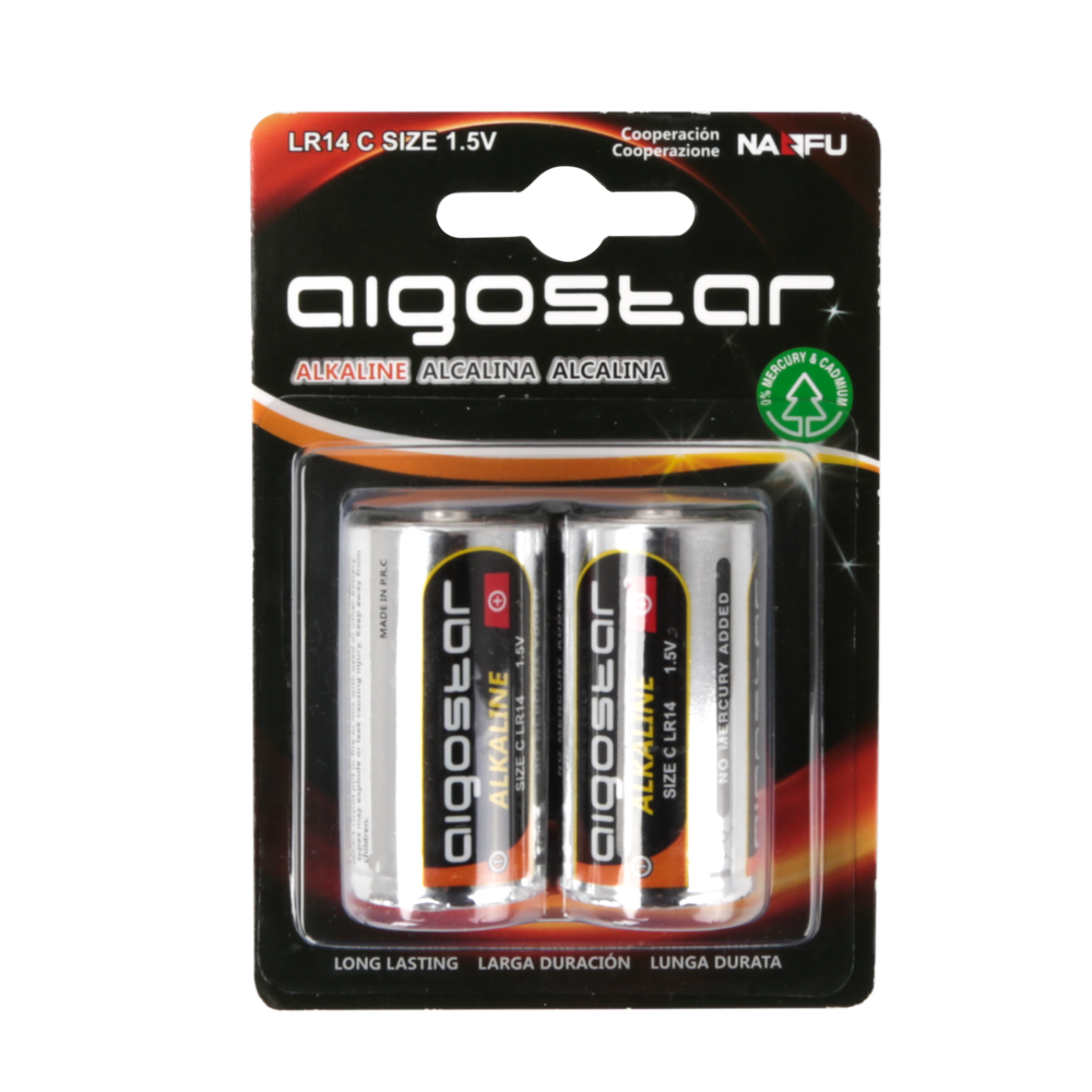 Alkalisk Batteri LR14C 1.5V - 2-pak med 3 års producentgaranti