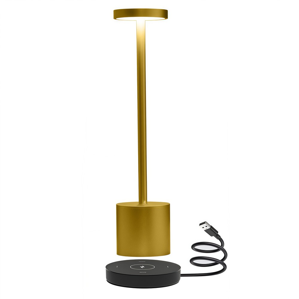 Candela Opladelig LED bordlampe med trådløs opladning - Guld, IP54, Inde/ude, touch dæmpbar