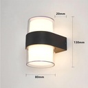 LED væglampe - 9W, rund, IP65 udendørs, 230V, inkl. lyskilde