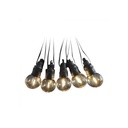 V-Tac Solcelle lyskæde med 10 stk. 0.5W pærer - 12 meter, fjernbetjening, IP44, inkl. lyskilde, 300lm