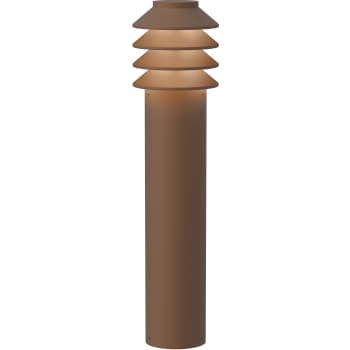 Bysted Garden Bollard, Corten Colour, Long, Base Wo/Adaptor, LED 3000K 14W