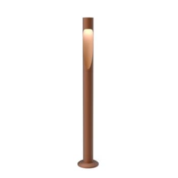 Flindt Garden Bollard, Corten Colour, Long, Base W/Adaptor, LED 3000K 8.8W, I, Dali, 215 Lm
