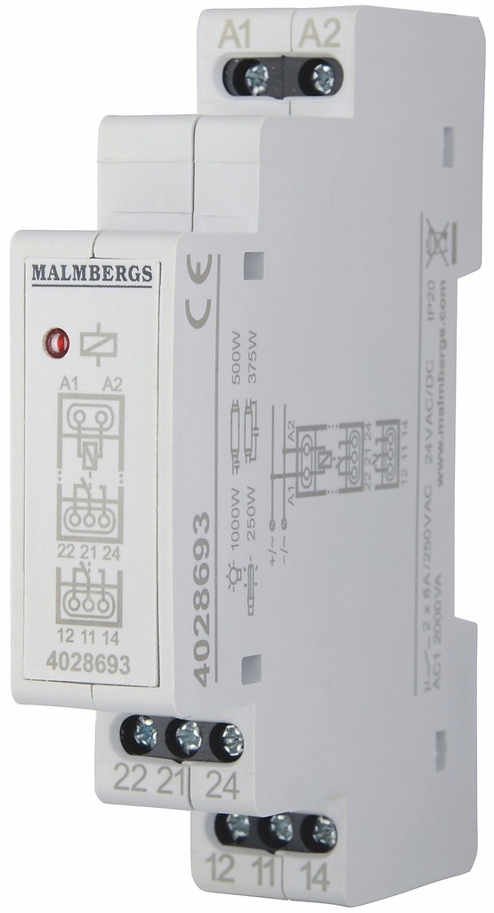 HOLDERELÆ 2 VXL 16A 24V AC/DC