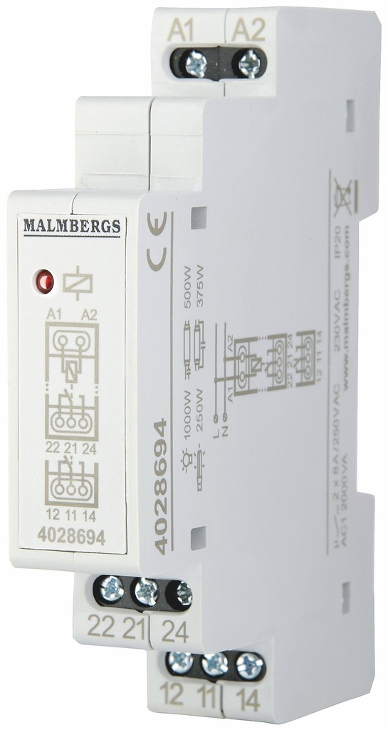 HOLDERELÆ 2 VXL 16A 230V