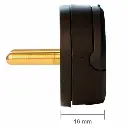 16mm Flad Stikprop 230V Sort
