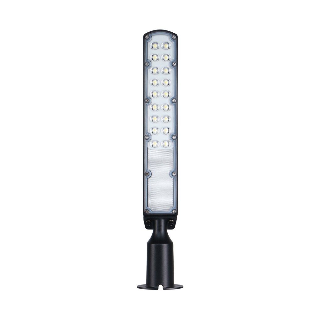 Slim 30W LED gadelampe - Neutral hvid, 230V, 140/85°, IP65, 423x109x76mm, sort, Spectrum.