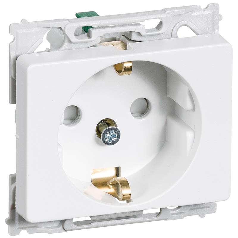 Opus 66 stikkontakt 16A uden afbryder Schuko hvid