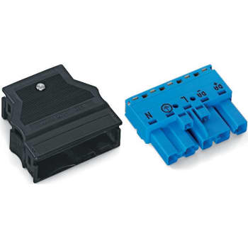 HANSTIK 5-POL MED KAPPE TIL 2 KABLER BLÅ