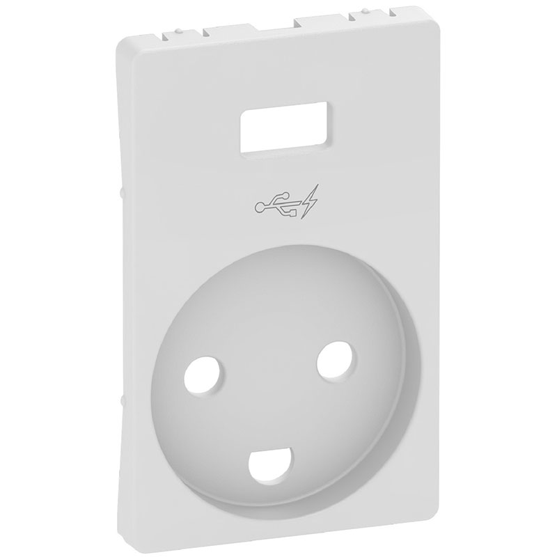 Afdækning for stikkontakt 1½m med USB hvid