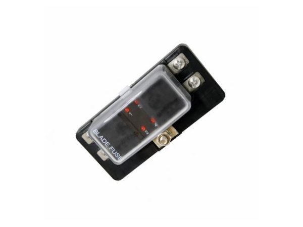 Sikringsholderboks m. LED, for 4x19mm bilsikring, 30A, M4