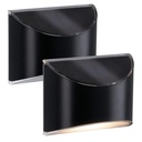 MIVO Solcelle LED Væglampe - Sort, Udendørs Væg-Effekt, 0,5W, 200lm (2 stk.)