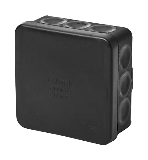 F-9 forgreningsdåse 85x85x37mm - Sort