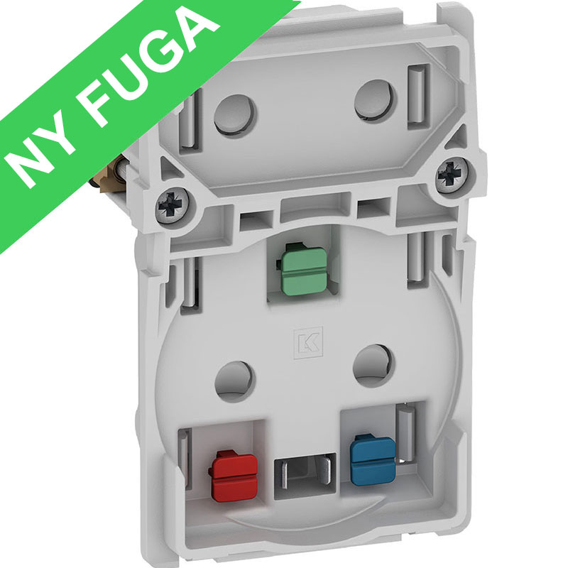 Fuga stikkontakt M/jord+1xEuro 1,5m uden afdækning