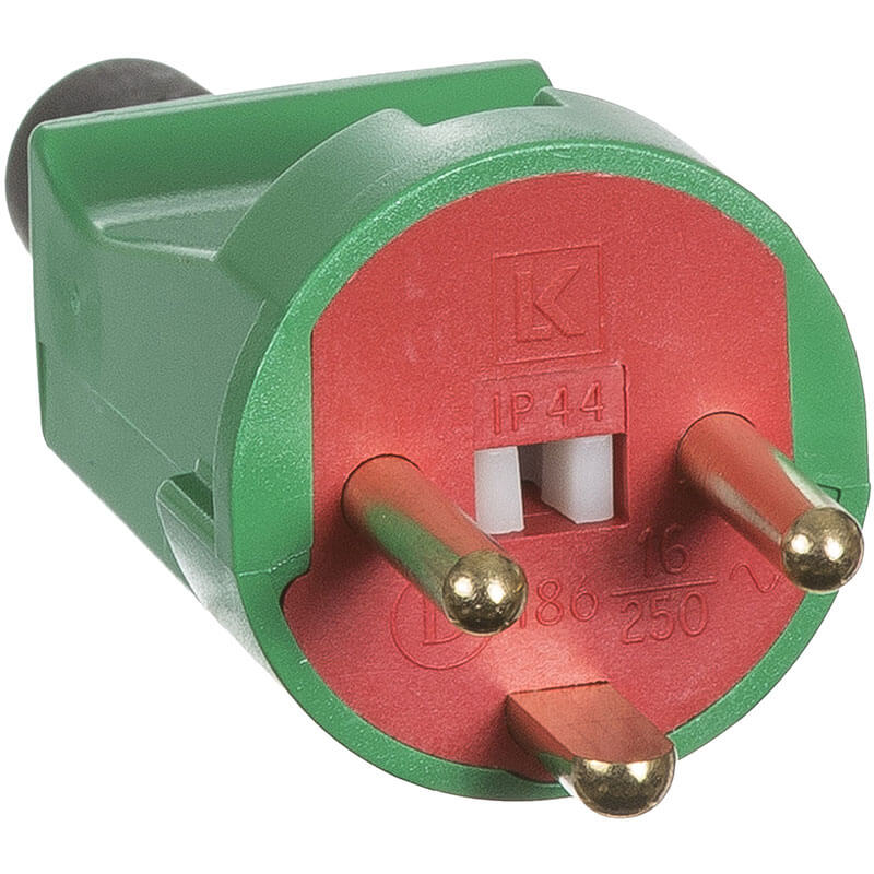 LK brudsikker stikprop m/jord rød/grøn