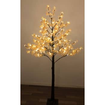 LED Gypsophila, Lystræ med Brudeslør blomster. 2 meter.