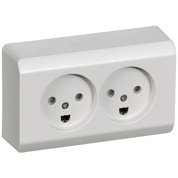 Opus 66 stikkontakt udvendig lysegrå