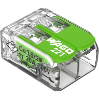 Green Samlemuffe 2x0,2-4 mm² transparent med grøn pal, serie 221