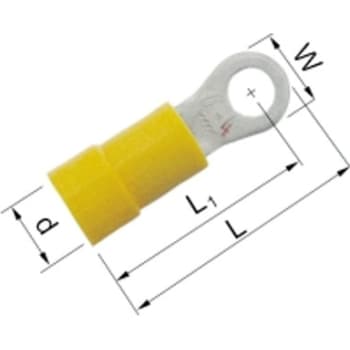 Isolerede Ringkabelsko gul 4-6 mm² M6 A4665R