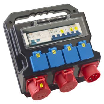 Byggestrømstavle 32A 4x230V+2x16A 5P HPFI