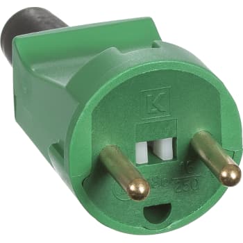 Stikprop - 230V slagfast, Rund u. jord, Grøn