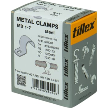 Kabelbøjle MB 7 mm, 1-lap, rustfrit stål, A2, AISI 304 (100)