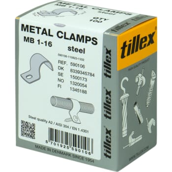 Kabelbøjle MB 16 mm, 1-lap, rustfrit stål, A2, AISI 304 (100)