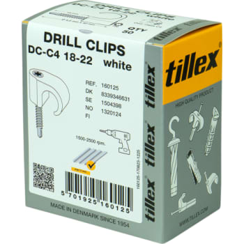 Drill Clips DC-C4 18-22, TX20, 4,8 x 40 mm, hvid (50)