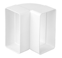 Rektangulær bøjet stykke - 90°, horizontal, 55mm