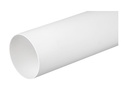 Rund ventilationsrør - Ø125mm, L500mm, ABS plast, Hvid