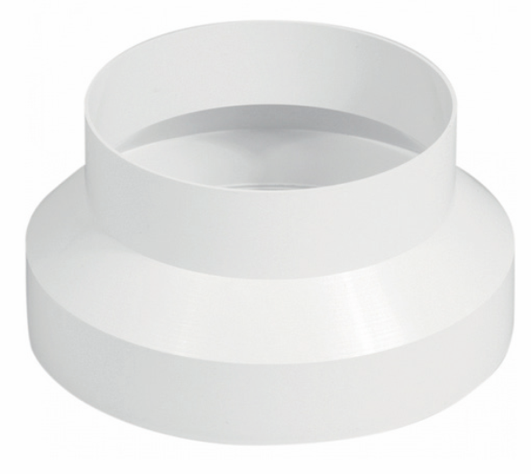 Rund reduktionsstykke - Ø125/Ø100mm, Hvid