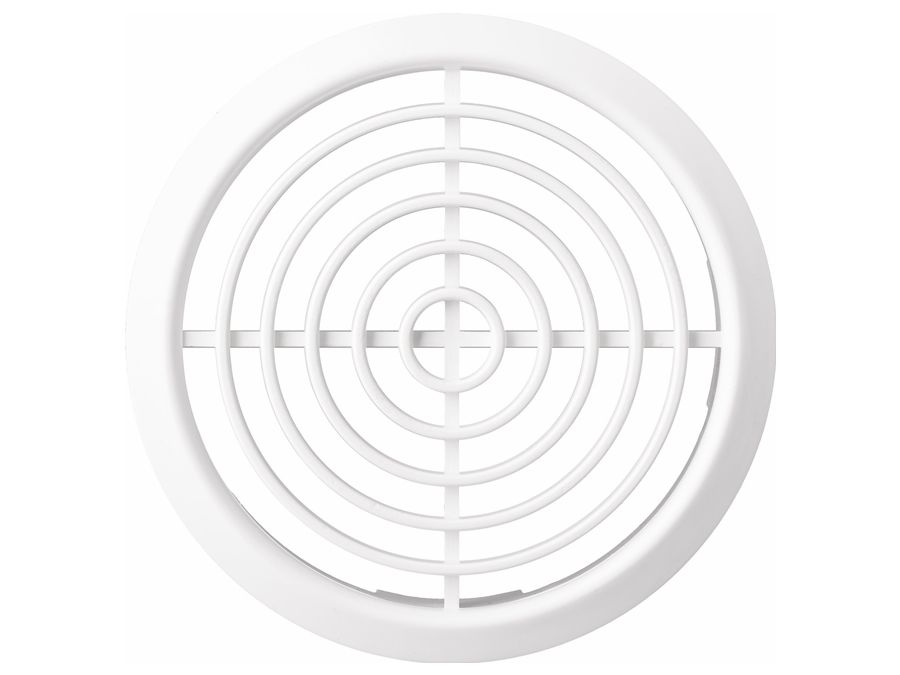 Rund møbel-ventilationsrist - Ø70mm, Hvid