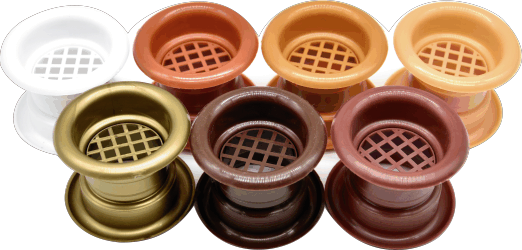 Dør-ventilationsrist - Ø40mm D35-40mm Hvid (6 stk.)