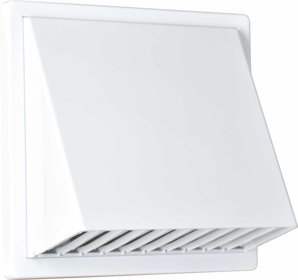 Vægrist med hætte - 170x170mm, Ø150mm, Hvid