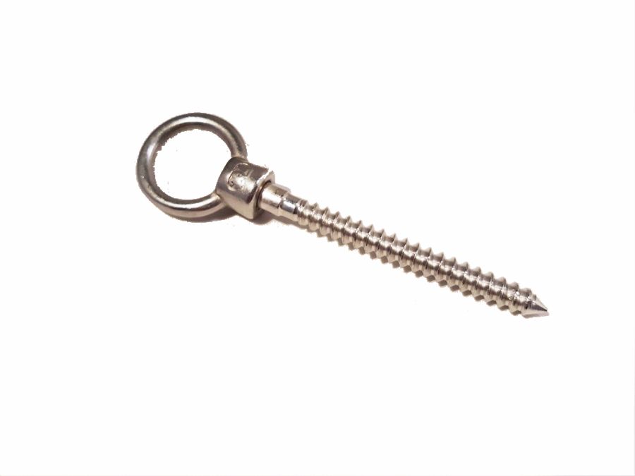 Øjeskrue m. trægevind - M6 x 60mm, 55mm gevind, Rustfri stål
