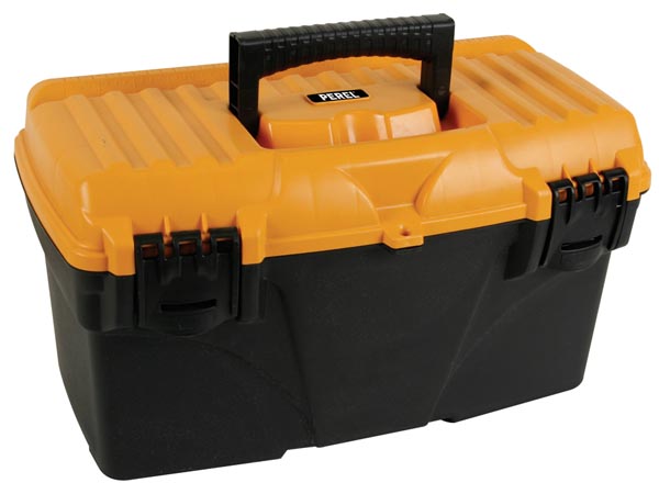 Multi værktøjskuffert - Sort/orange, 16" udtagelig bakke