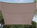 Rektangulært solsejl - 4 x 3m, VARM GRÅ