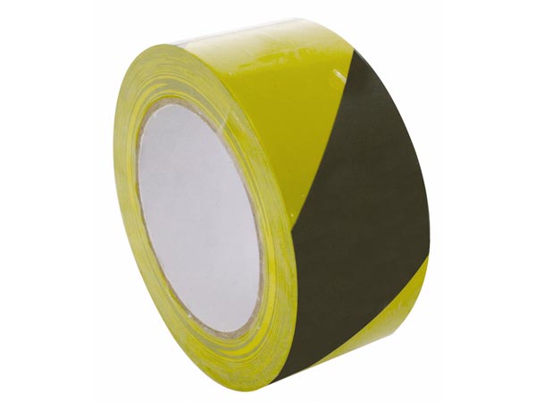 Banemarkeringstape - 50mm x 33M, GUL/SORT