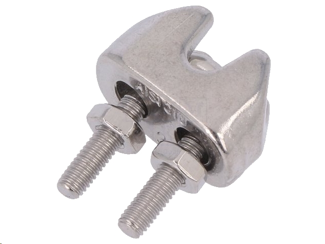 Wire klemme - 3mm, Rustfri stål